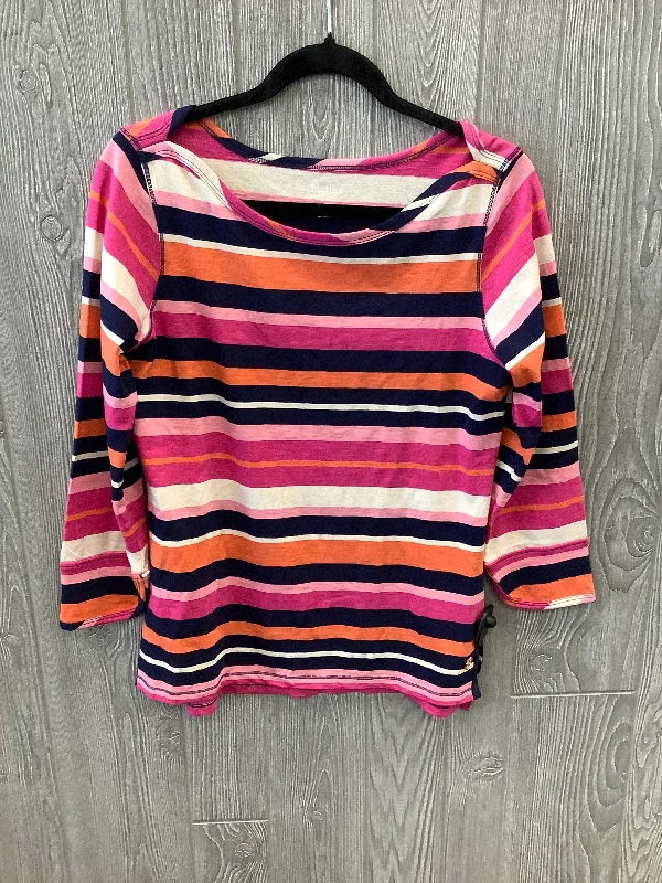 women's long sleeve tops with quilted designsTop Long Sleeve By Hatley In Striped Pattern, Size: S