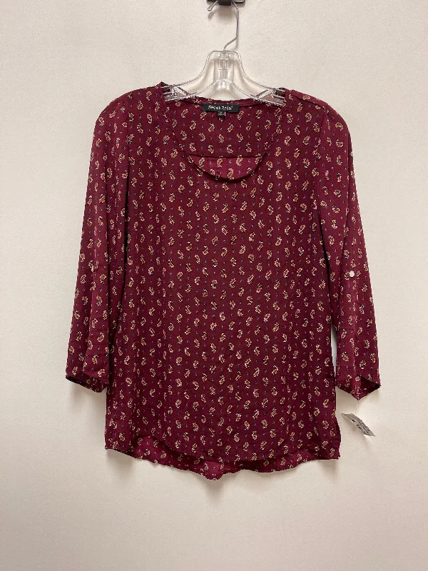 women's long sleeve tops with eco-friendly productionTop Long Sleeve By Sweet Rain In Red, Size: M