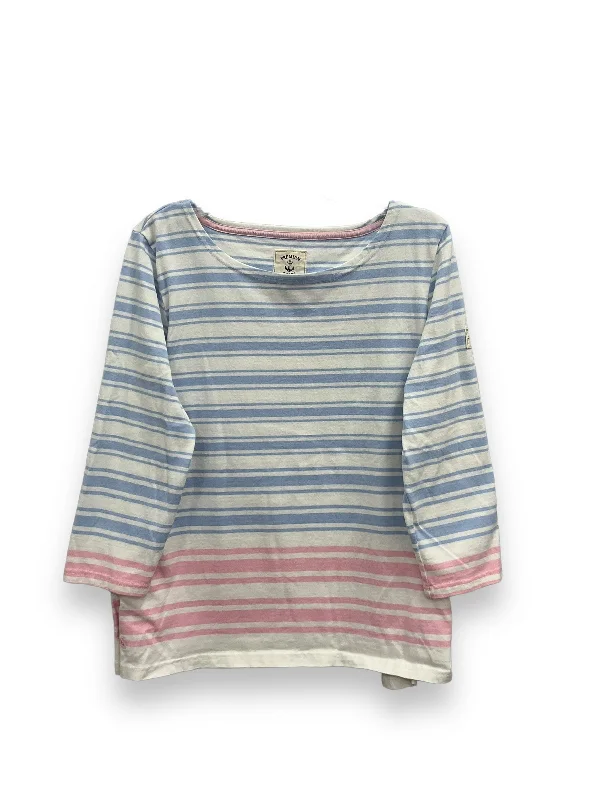 women's long sleeve tops with ribbon tiesStriped Pattern Top Long Sleeve Joules, Size L