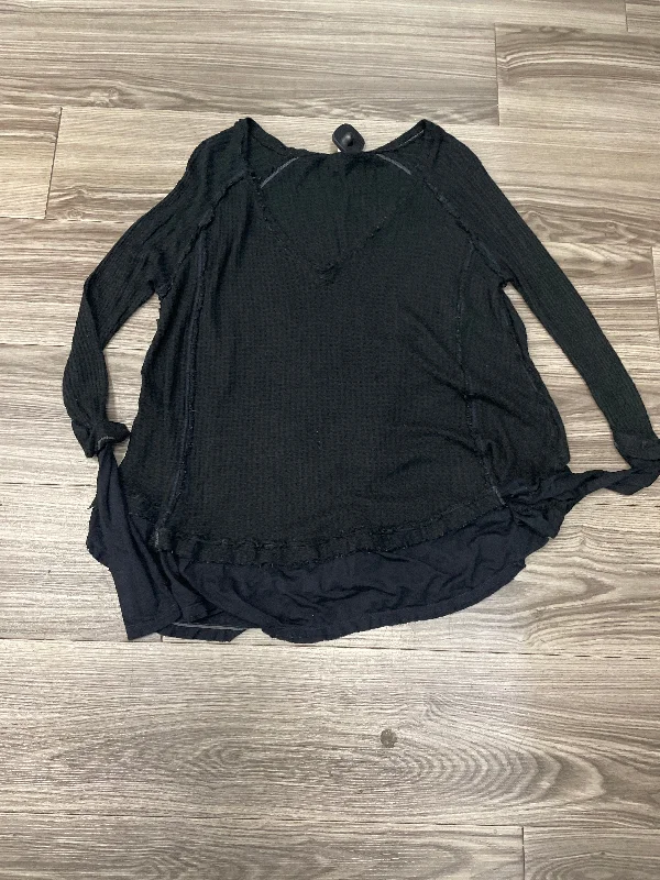 women's long sleeve tops with hidden buttonsTop Long Sleeve By We The Free In Black, Size: Xs