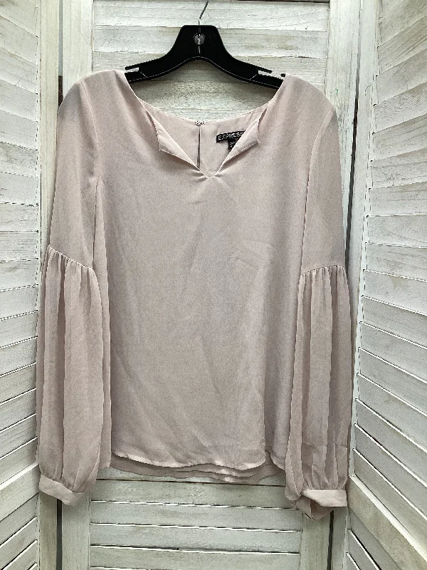 women's long sleeve tops with loose fitsTop Long Sleeve By Express In Pink, Size: S