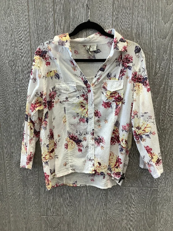 women's long sleeve tops with exclusive collaborationsTop Long Sleeve By Clothes Mentor In Floral Print, Size: Xl