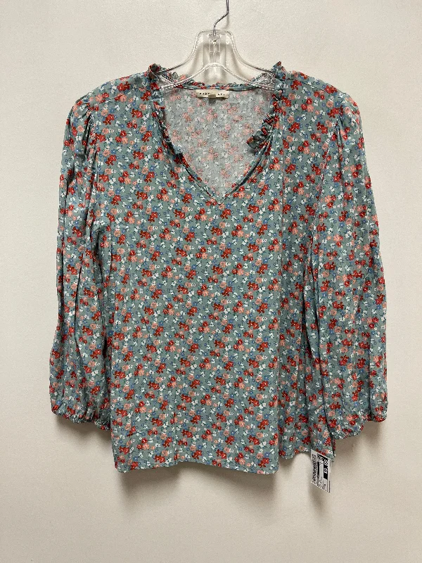 women's long sleeve tops with moisture-wicking materialTop Long Sleeve By Copper Key In Floral Print, Size: Xl