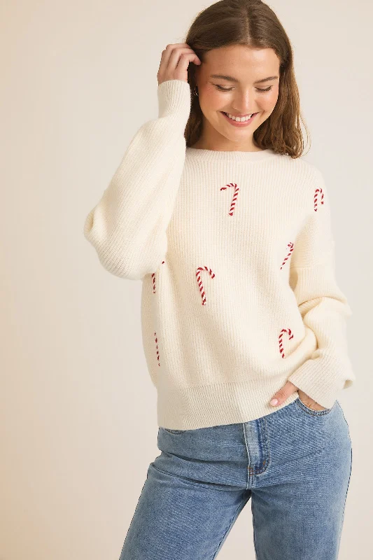 women's tops for those who want to invest in timeless piecesCandy Cane Lane Sweater - FINAL SALE