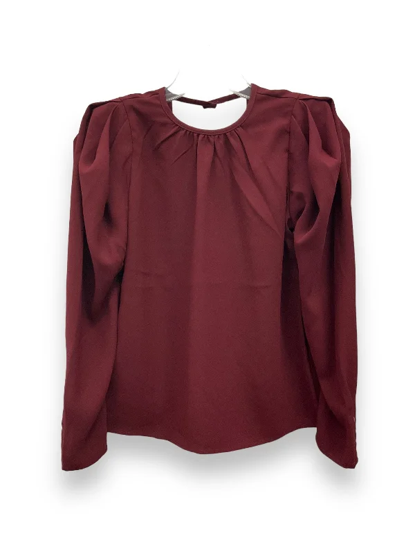 women's long sleeve tops with warm and cozy fabricTop Long Sleeve By Express In Red, Size: Xs