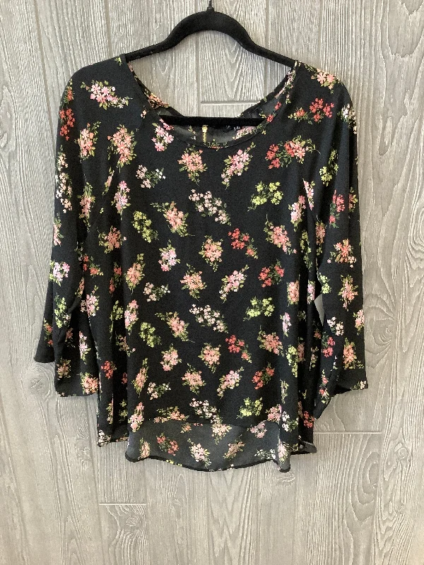 women's long sleeve tops with floral printsTop Long Sleeve By Papermoon In Floral Print, Size: Xl