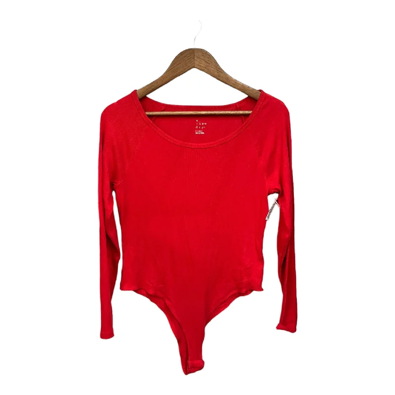 women's long sleeve tops for workTop Long Sleeve Basic By Cmc In Red, Size: Xl