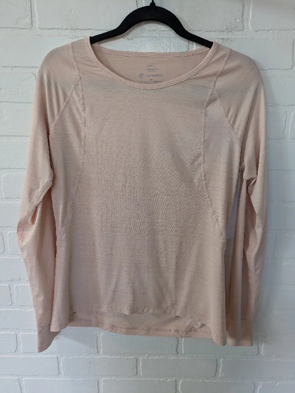 women's long sleeve tops with sustainable fabricTop Long Sleeve Basic By Talbots In Peach, Size: M