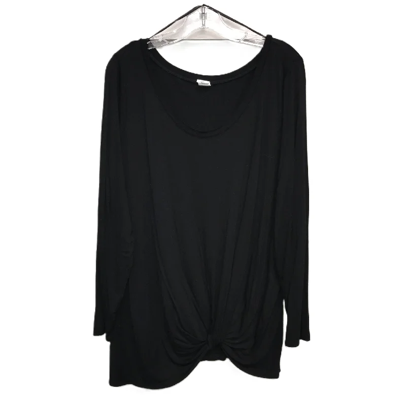 women's long sleeve tops for cocktail partiesTop Long Sleeve By Melrose And Market In Black, Size: 3x