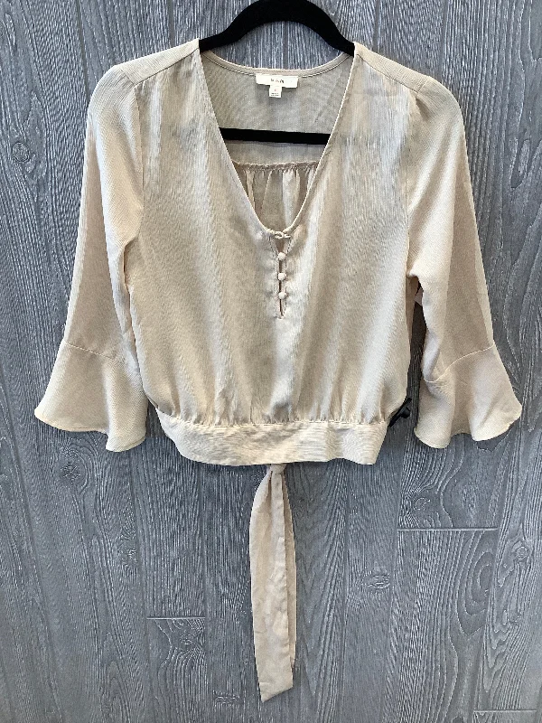 chic women's long sleeve topsTop Long Sleeve By Clothes Mentor In Bronze, Size: S