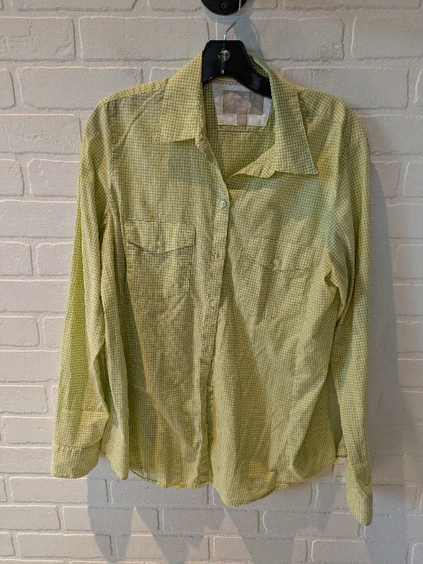 women's long sleeve tops with floral printsTop Long Sleeve By Banana Republic In Green, Size: L