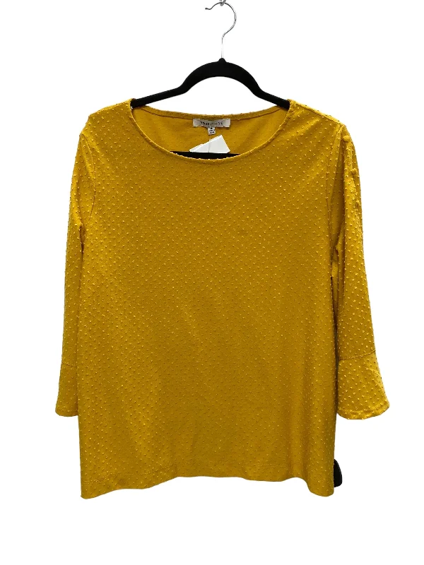 women's long sleeve tops for layeringTop Long Sleeve By Rose And Olive In Yellow, Size: Xl