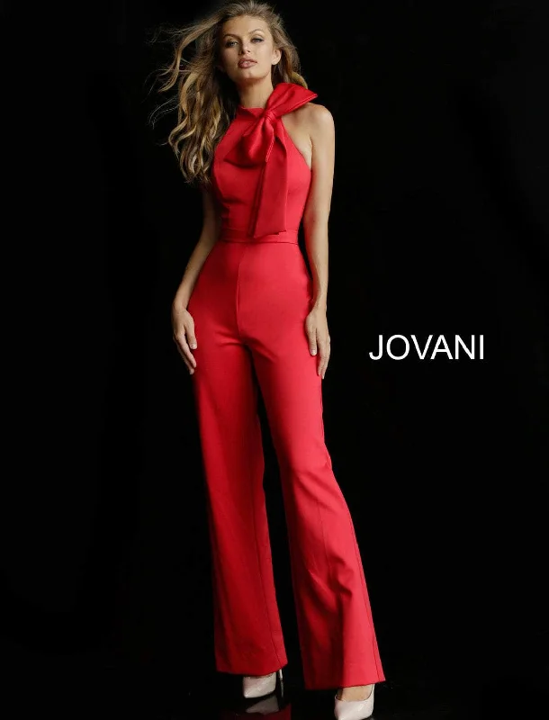 women's jumpsuits for glamorous eveningsJovani 63523A - Sleeveless Fitted Jumpsuit