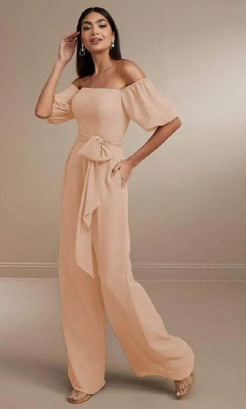 women's jumpsuits for effortless eleganceChristina Wu Celebration 22171 - Puff Sleeve Jumpsuit