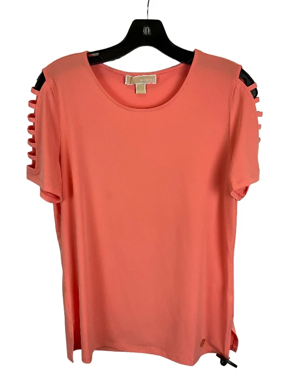 casual women's T-shirtsPeach Top Short Sleeve Michael By Michael Kors, Size M