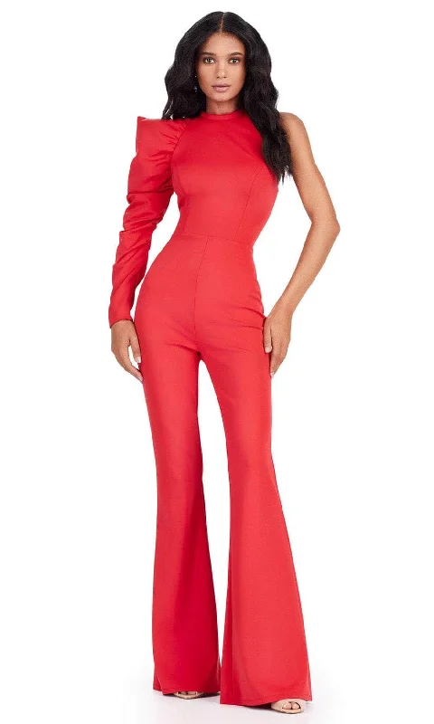 women's glam jumpsuitsAshley Lauren 11531 - High Neck Scuba Jumpsuit