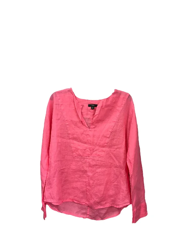 women's long sleeve tops with minimalist aestheticsTop Long Sleeve By J. Crew In Coral, Size: M