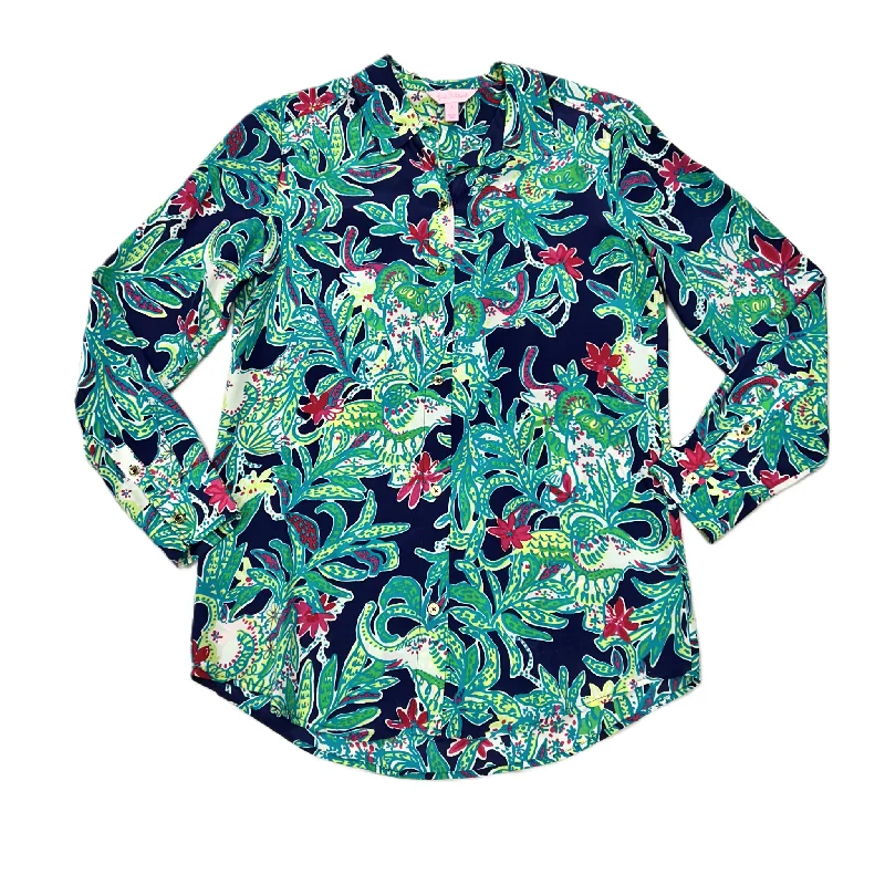 cozy women's long sleeve topsTop Long Sleeve Designer By Lilly Pulitzer In Print, Size: S