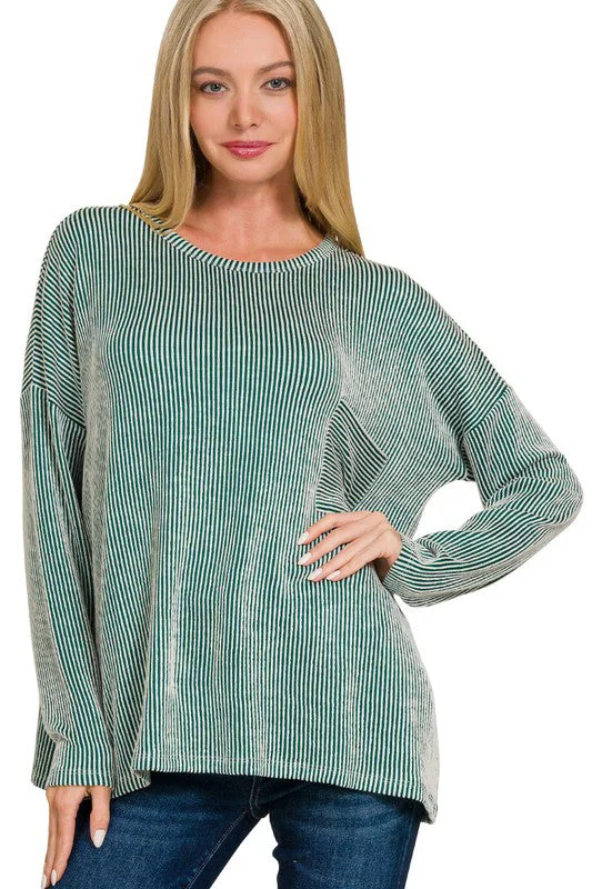 women's tops for cozy nights inRelaxed Fit Two Tone Pocket Tops - 4 Colors! - FINAL SALE