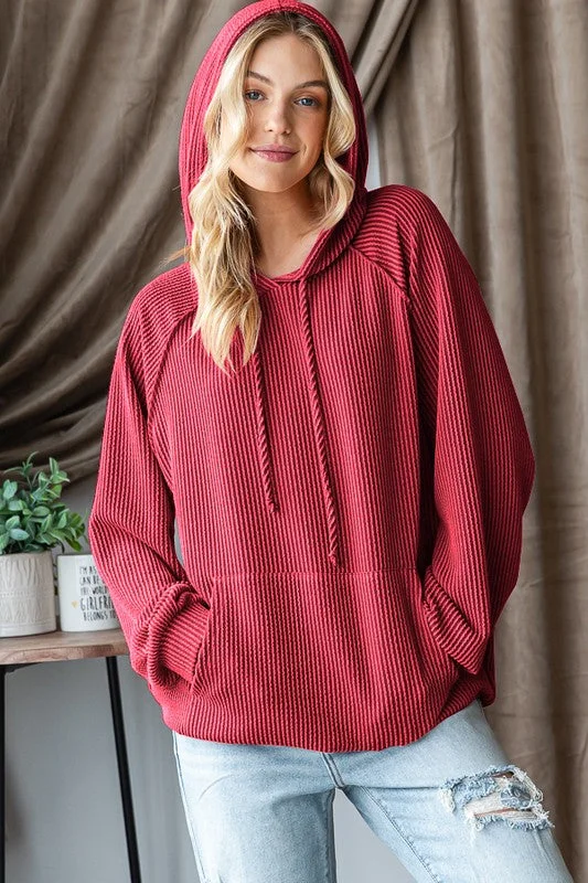 women's tops for glamorous eveningsRibbed Hoodies - 5 Colors! - FINAL SALE