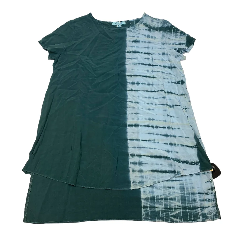 striped women's T-shirtsGreen Top Short Sleeve She + Sky, Size L