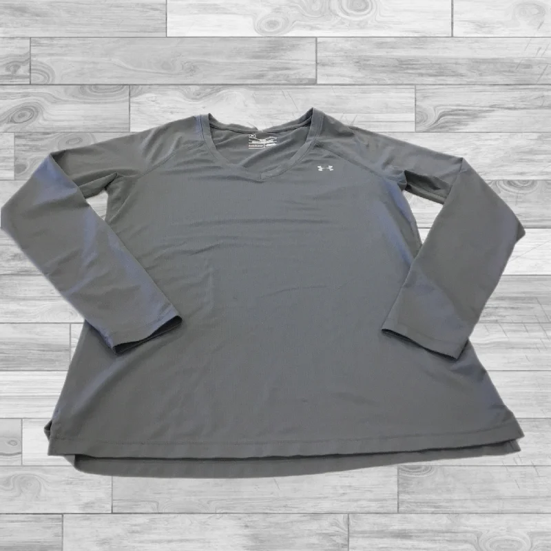 women's long sleeve tops for workTop Long Sleeve By Under Armour In Grey, Size: S