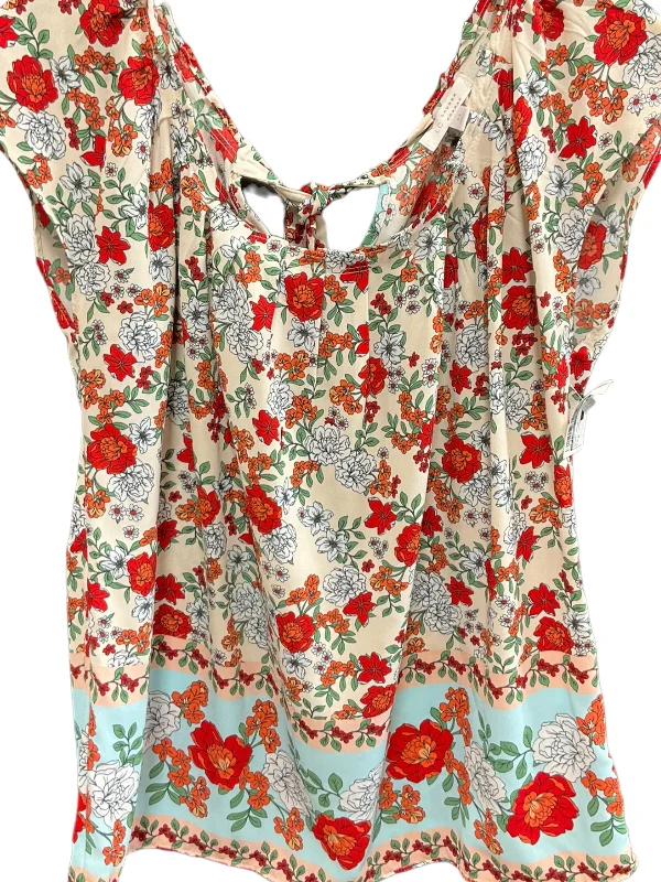 affordable women's T-shirtsFloral Print Top Short Sleeve Lc Lauren Conrad, Size M