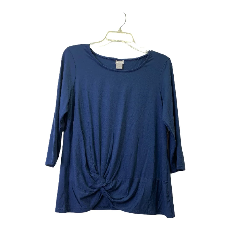 women's long sleeve tops made of silkTop Long Sleeve By Chicos In Blue, Size: M