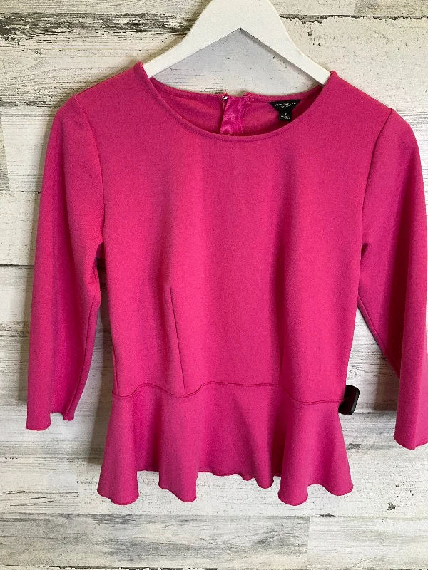 designer women's long sleeve topsPink Top Long Sleeve Ann Taylor, Size S