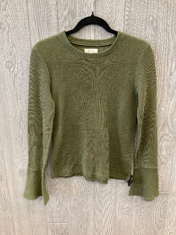 women's long sleeve tops with keyhole backsTop Long Sleeve By Madewell In Green, Size: M