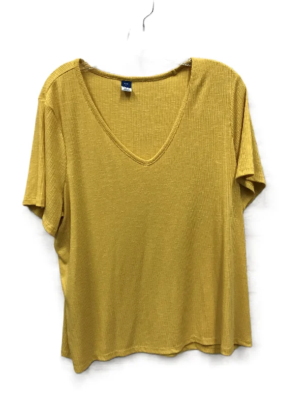 women's T-shirts for casual FridaysYellow Top Short Sleeve By Old Navy, Size: Xl