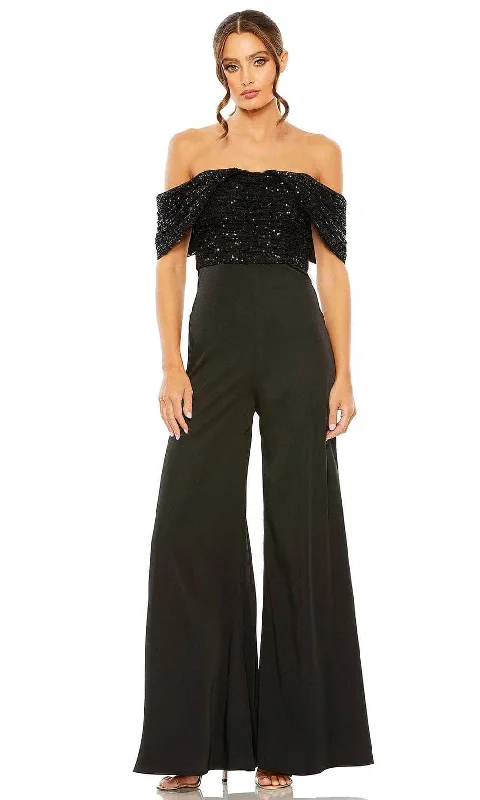 women's jumpsuits with floral printsMac Duggal 11667 - Sequin Ruched Jumpsuit