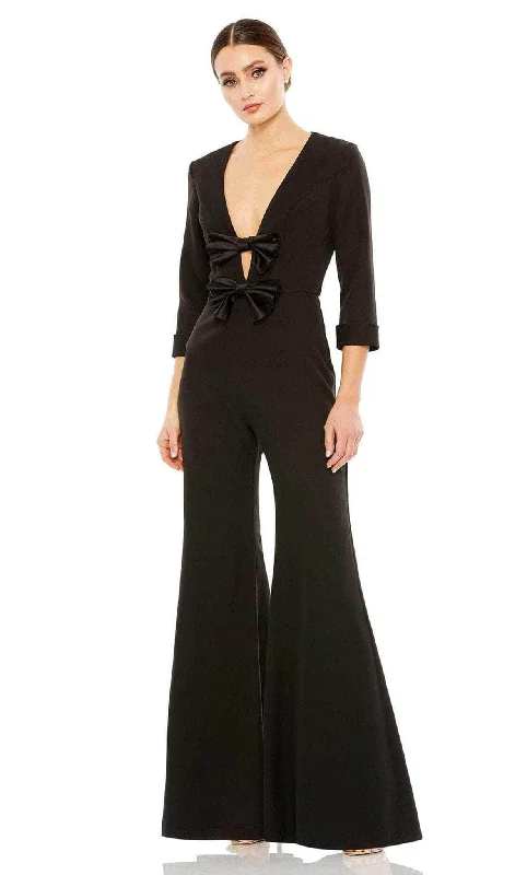 women's jumpsuits for versatile stylingIeena Duggal A27033 - Plunging Neck Jumpsuit