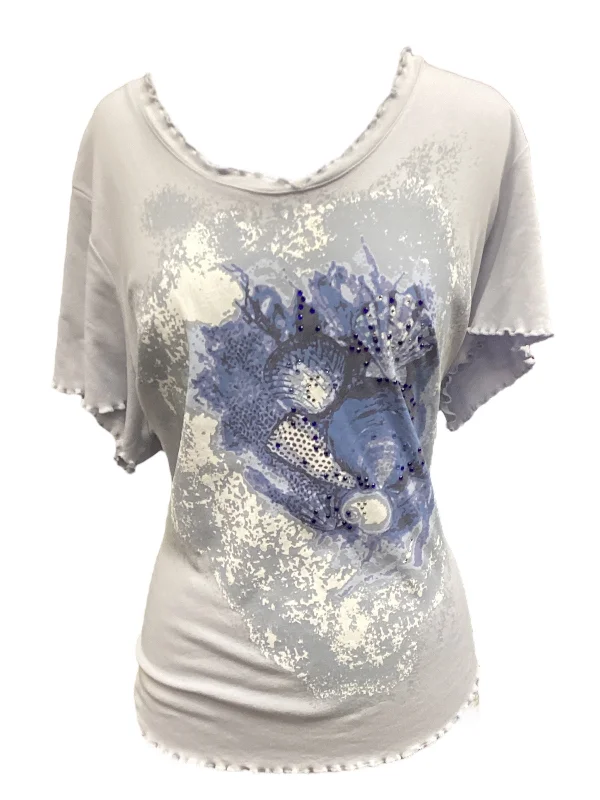 women's T-shirts with short sleevesBlue Top Short Sleeve Requirements, Size 2x