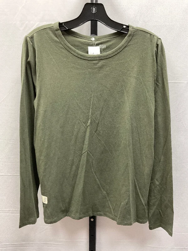 women's long sleeve tops with thermal liningGreen Top Long Sleeve Basic Ana, Size L