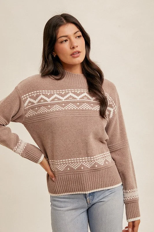 women's tops for smart casual looksSoft Mock Nordic Sweater