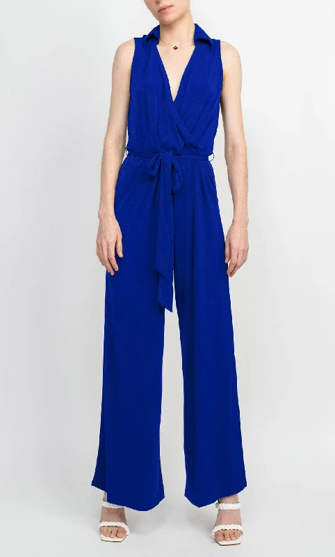 women's elegant jumpsuitsNina Leonard L11770 - Collared Jumpsuit