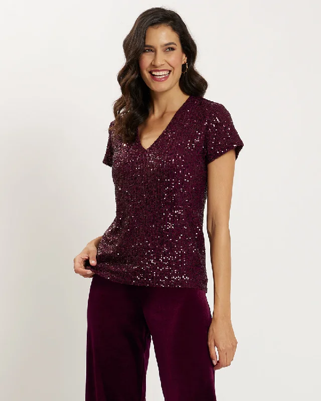 women's tops for those who appreciate subtle and muted tonesWinnie Tee - Sequins