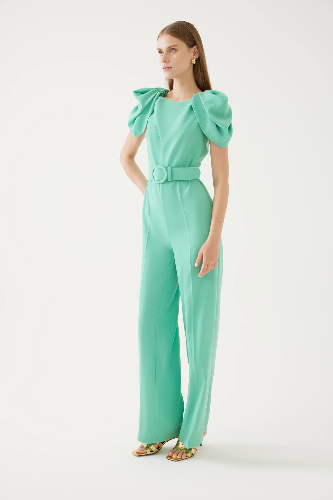 women's jumpsuits with off-the-shoulder necksExquise 4219001 Mint Jumpsuit