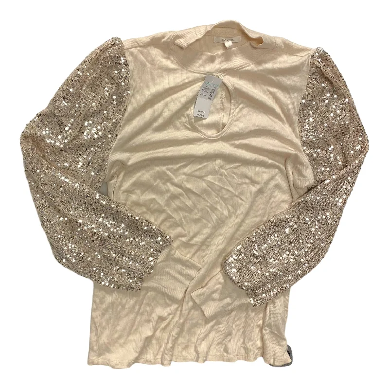 women's long sleeve tops for casual wearTop Long Sleeve By Maurices In Beige, Size: S