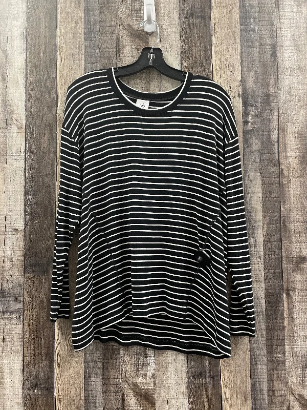 women's long sleeve tops with oversized fitsTop Long Sleeve By Cabi In Striped Pattern, Size: Xs