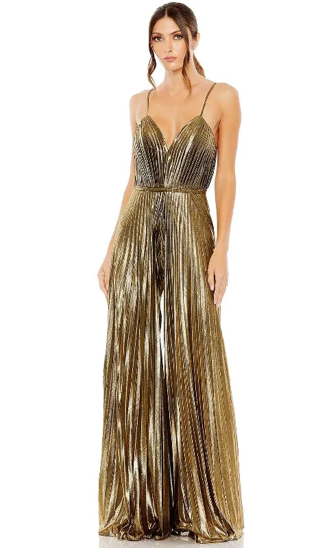 women's jumpsuits for springIeena Duggal 27143 - Metallic Pleated Jumpsuit