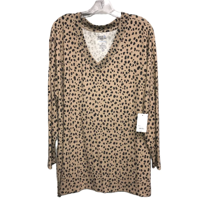 women's long sleeve tops with sequin embellishmentsTop Long Sleeve By Croft And Barrow In Animal Print, Size: 1x