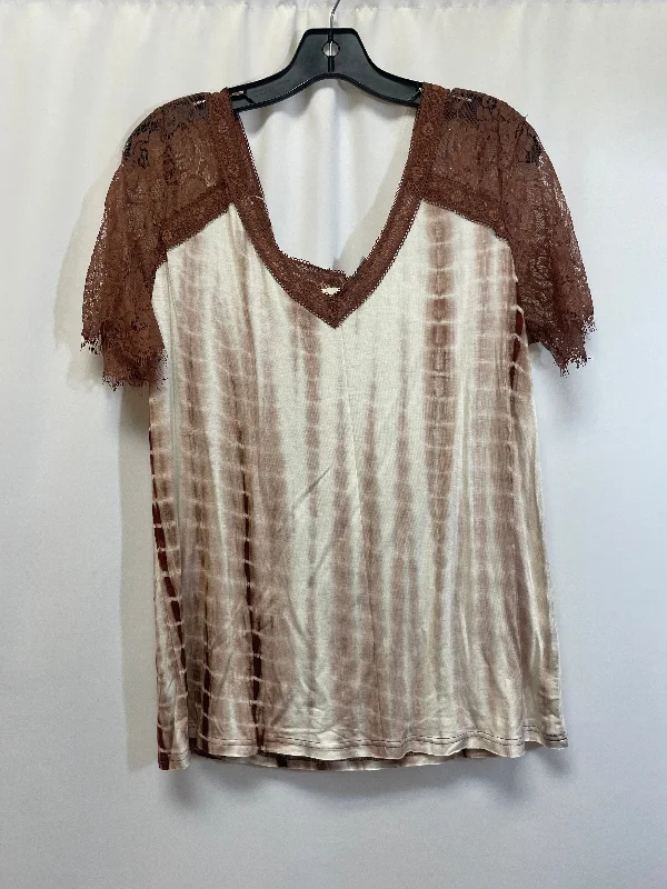 women's T-shirts made of cottonBrown Top Short Sleeve La Miel, Size L