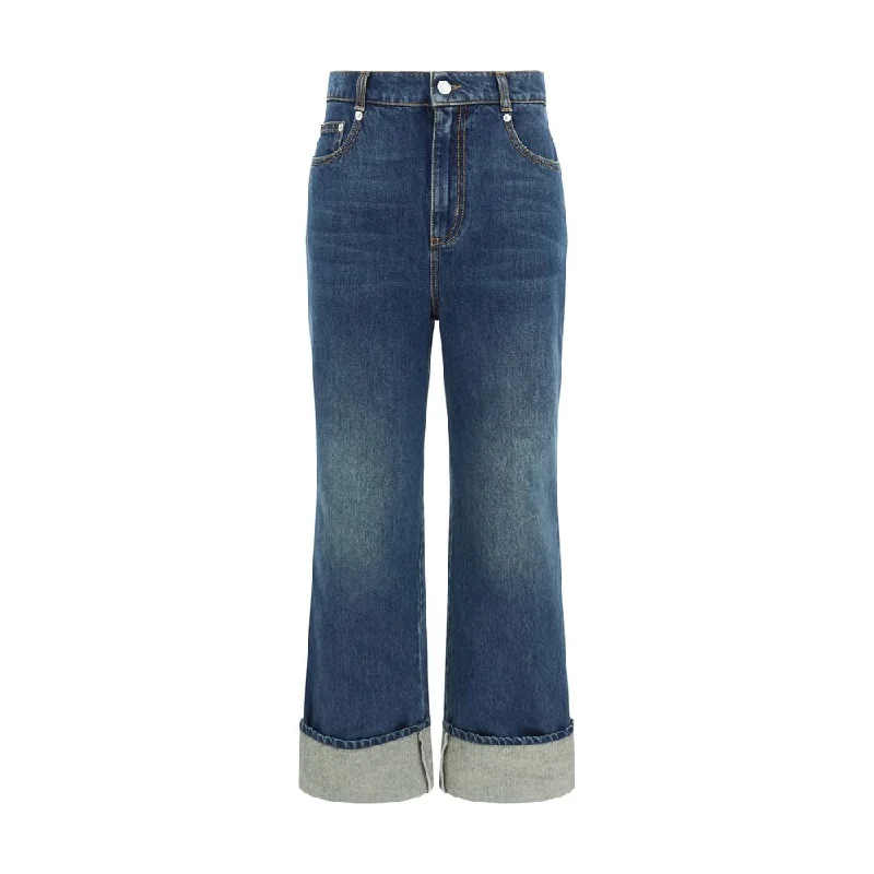 women's ripped denim jeansAlexander McQueen Women's Jeans