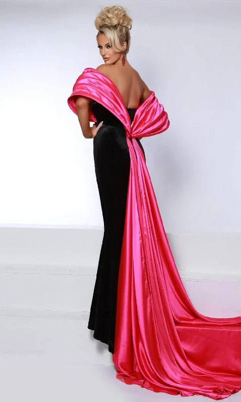 women's long-sleeved dressesJohnathan Kayne 2913 - Applique Sweetheart Evening Dress