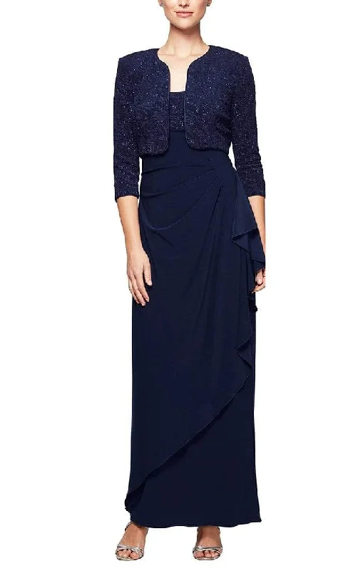 women's handmade dressesAlex Evenings - 125196 Square Neck Sheath Gown With Bolero Jacket