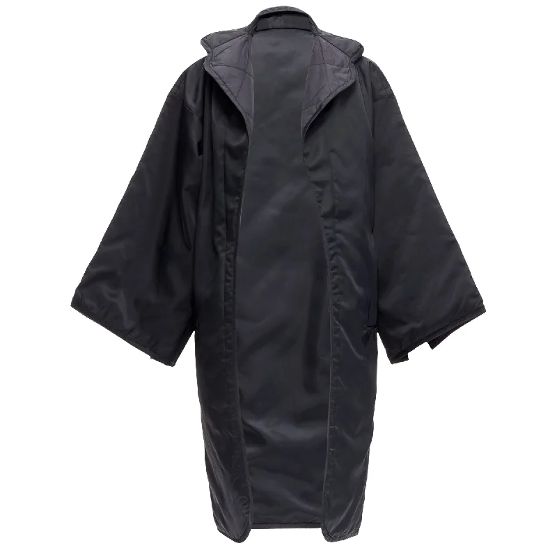 women's coats for city wearYohji Yamamoto armhole cutout padded kimono overcoat