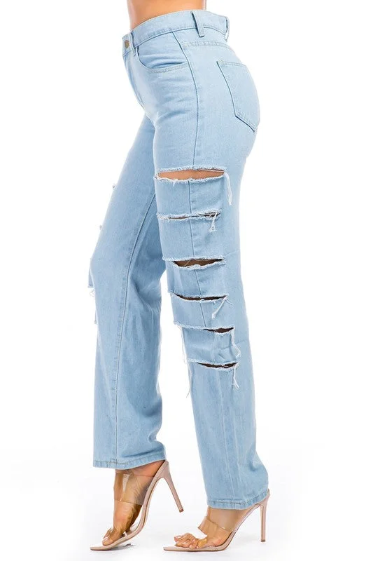 women's denim jeans with elastic waistbandsDENIM JEANS MULTI CUT