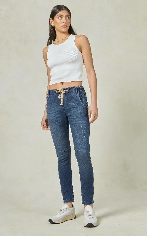 women's denim jeans with distressed thighsActive Classic Ankle Length Jeans